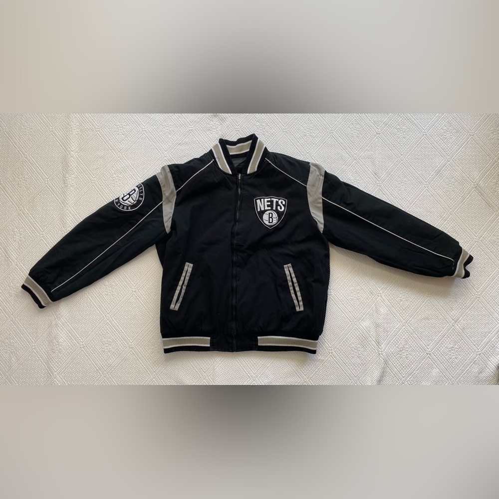 Reversible NBA G III sports by Carl Banks Brooklyn New York Nets bomber jacket - Picture 2 of 12